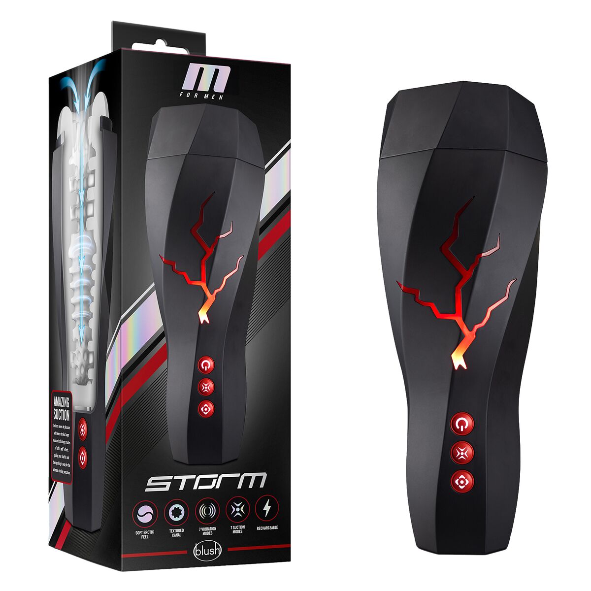 Belastbarer Jack Ass Masturbator Blush M for Men Storm Weiß - FlowNight