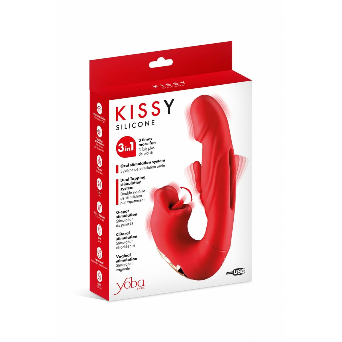 Dual Stimulationsvibrator Yoba Kissy  Rot - FlowNight