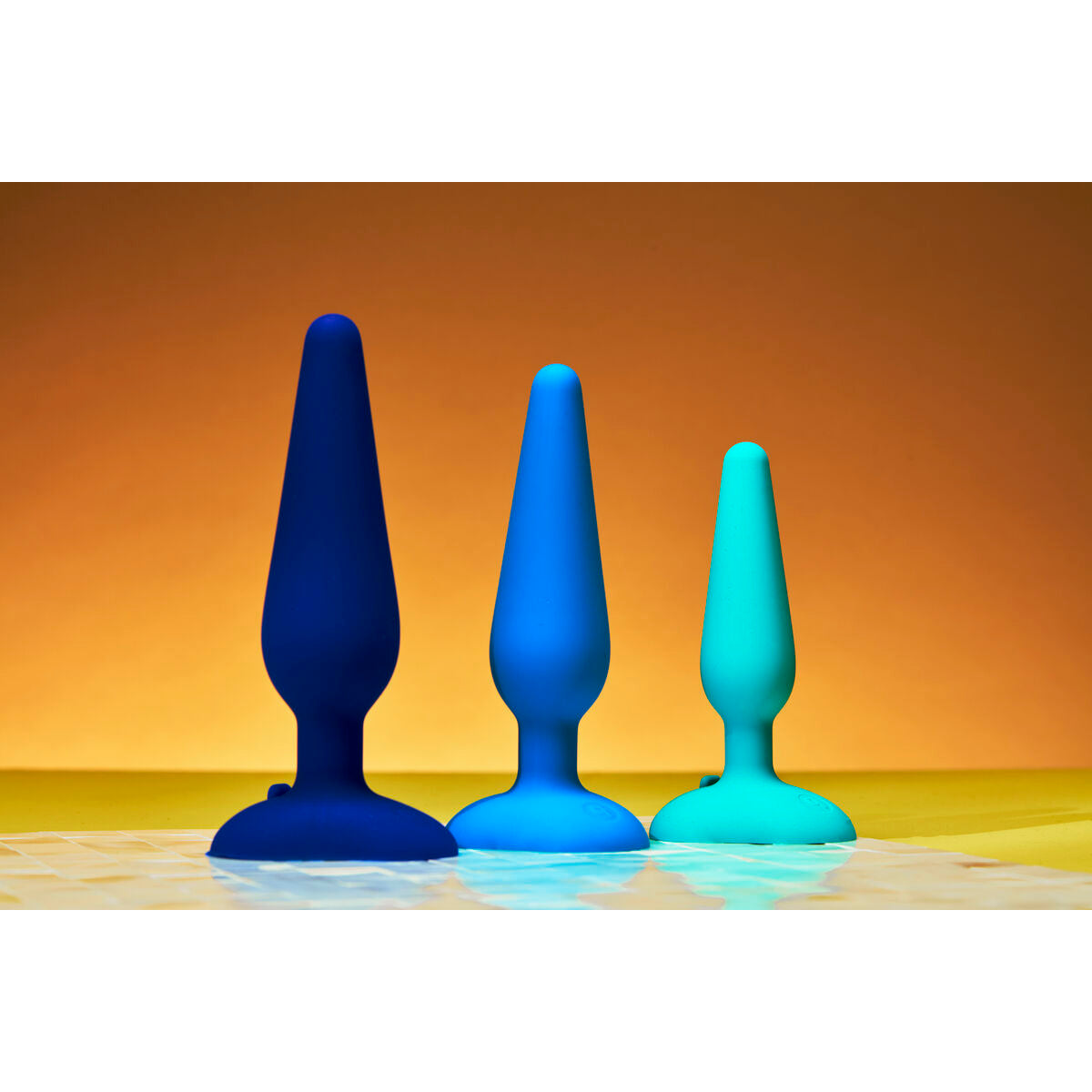 Gplug Analplug small Neon-Rosa B-Vibe Blau (10 cm) (12 cm) - FlowNight