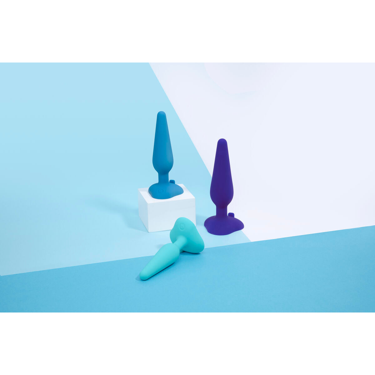 Gplug Analplug small Neon-Rosa B-Vibe Blau (10 cm) (12 cm) - FlowNight