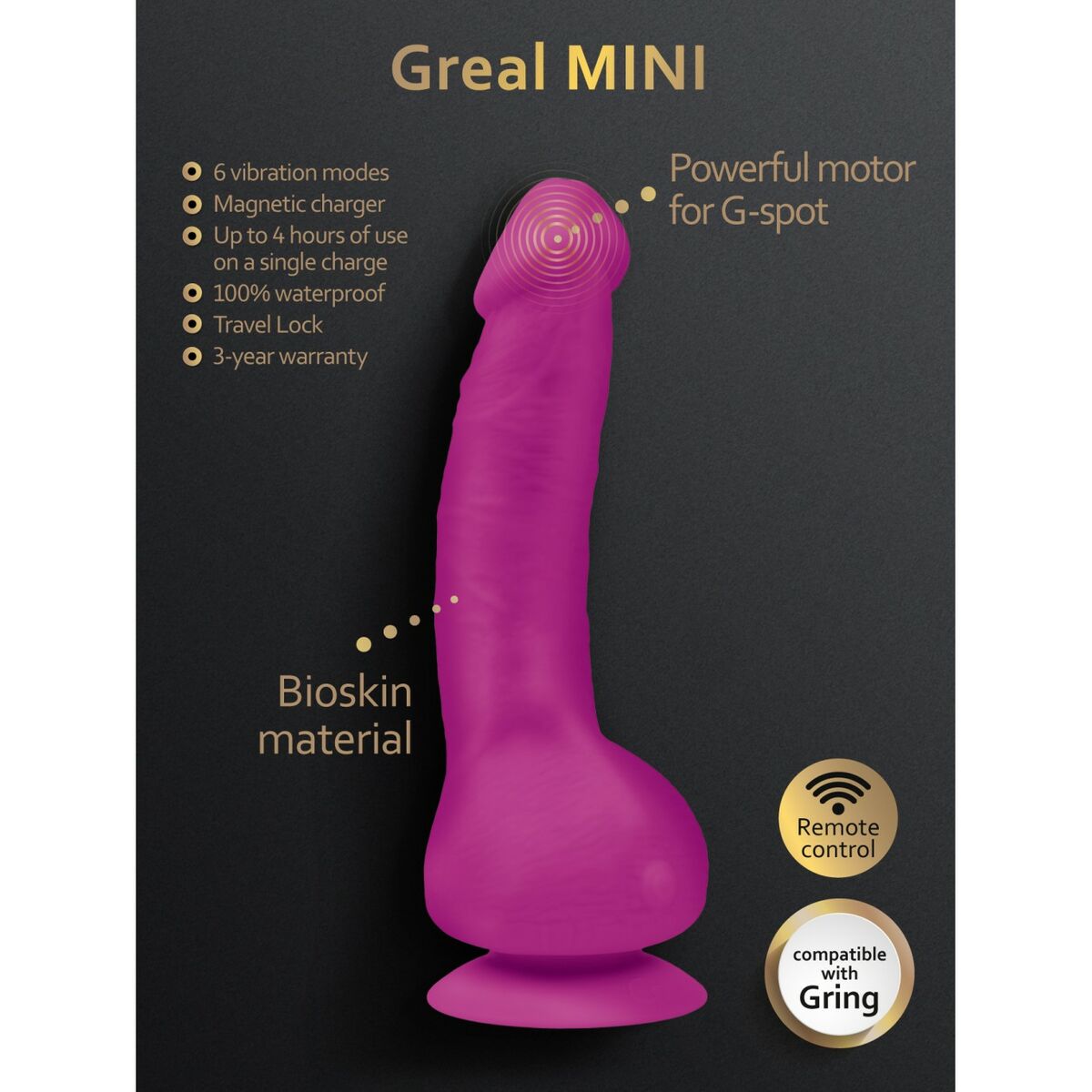 Gvibe Greal Mini: Vielseitiger Dildo in Pink - FlowNight