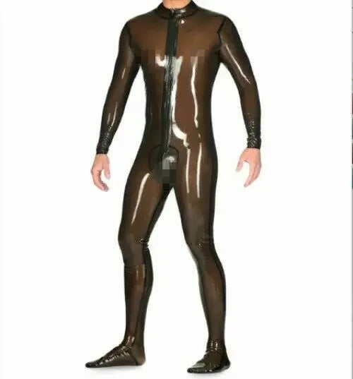 Latex Anzug schwarz transparent Herren